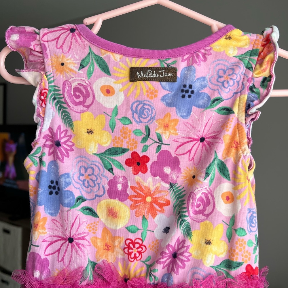 Matilda Jane Magenta Floral Tulle Skirt Dress Size 4 VGUC - Picture 5 of 6